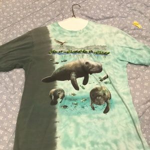 Teal Green Tie Dye manatee shirt Resortwear